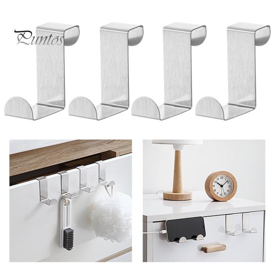 4Pcs Door Back Hooks Rustproof Anti-deform Strong Load-Bearing Coat Towel Organizer Cabinet Hanger Hooks