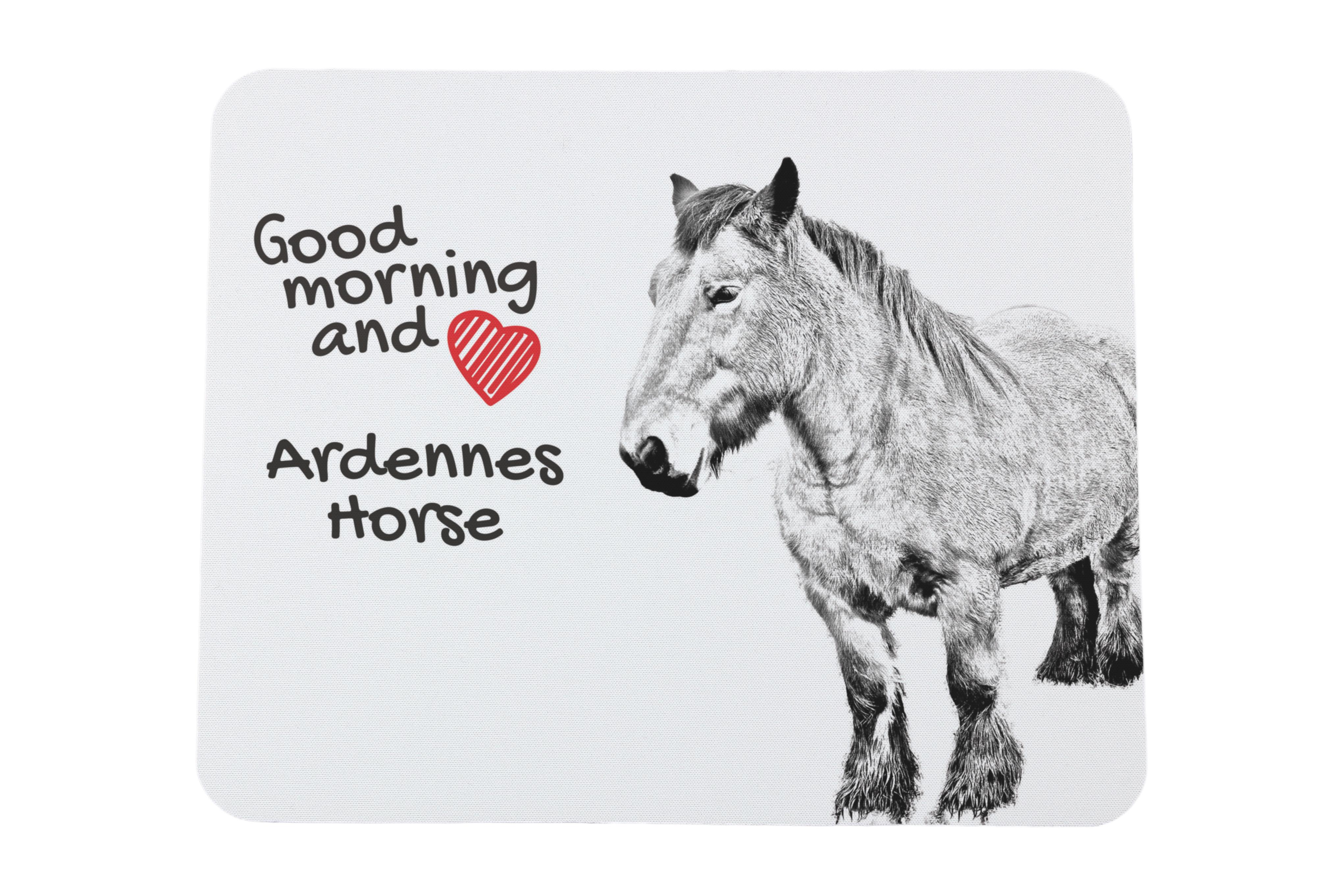 

Ardennes Horse - килимок для миші з принтом, персональний килимок з конем, унікальний гаджет для офісного працівника від бренду Art-Dog білий