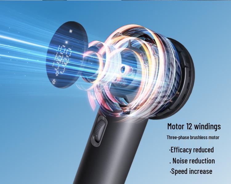 High-Speed Turbo Handheld Fan with Digital Display, USB Fast Charging, Long Battery Life, and Strong Wind Power