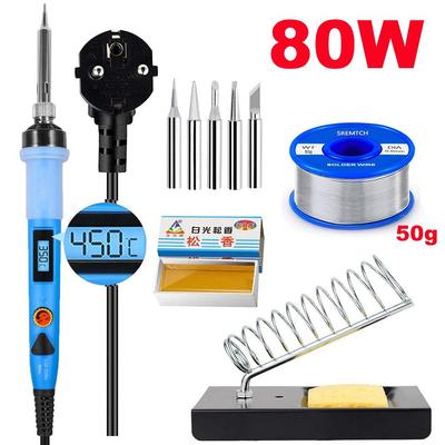 Kit Saldatore, 80W LCD Digitale Temperatura Regolabile Strumenti di Saldatura Pasta Flussante