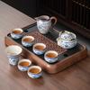 High-end Light Luxury New Ru Kiln Kung Fu Tea Set Ceramic Teapot Teacup Tea Table a Complete Set of Home Office