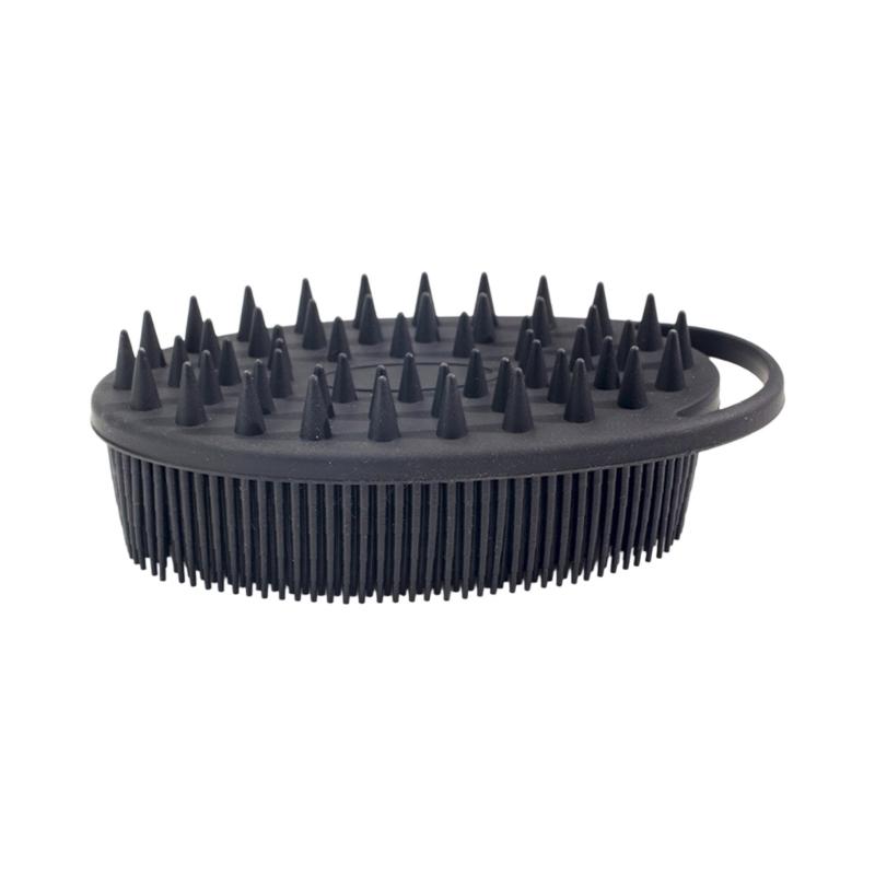 Reusable Silicone Bath Brush With Hanging Hook For Effective Skin Cleansing