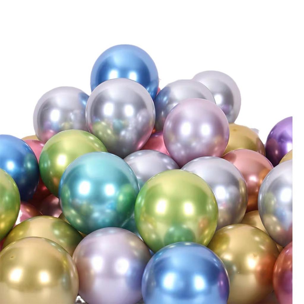 50PCS 10" Chrome Balloons Metallic Latex for Christmas Wedding Birthday Xmas Home Party Decorations