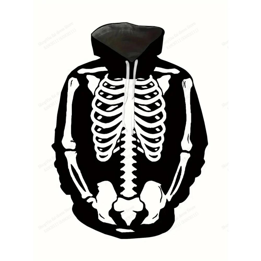 

Мужское винтажное худи с 3D-принтом черепа, мужское модное худи оверсайз, свитшот, комплект спортивной одежды, новый стиль в 2025 году 6XL