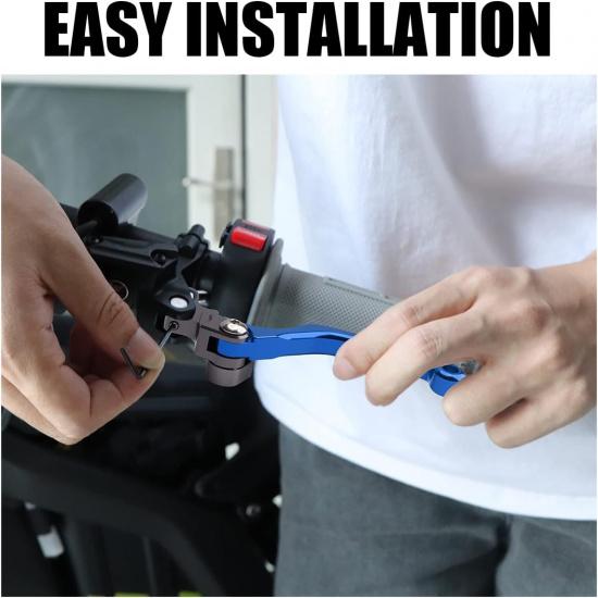 Dirt Bike Kupplungshebel, Verstellbarer Bremshebel mit Drehpunkt für Sur Ron Light Bee Segway X260 X160, 6061 Billet Klappbarer linker und rechter Hebel Satz für Sur