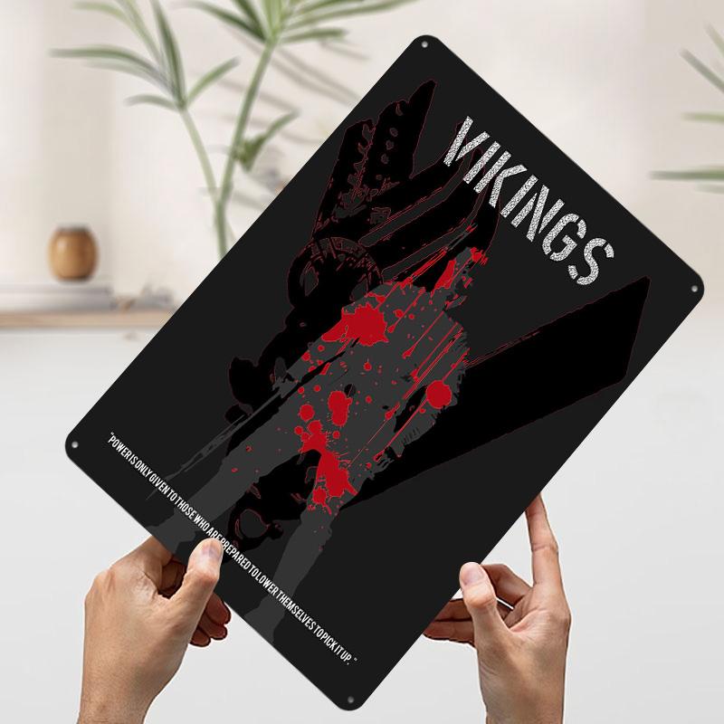 Minimalistic for the TV Show Vikings Metal Poster Customized Wall Art Retro Vintage Tinplate Signs for Home Decor Items Room