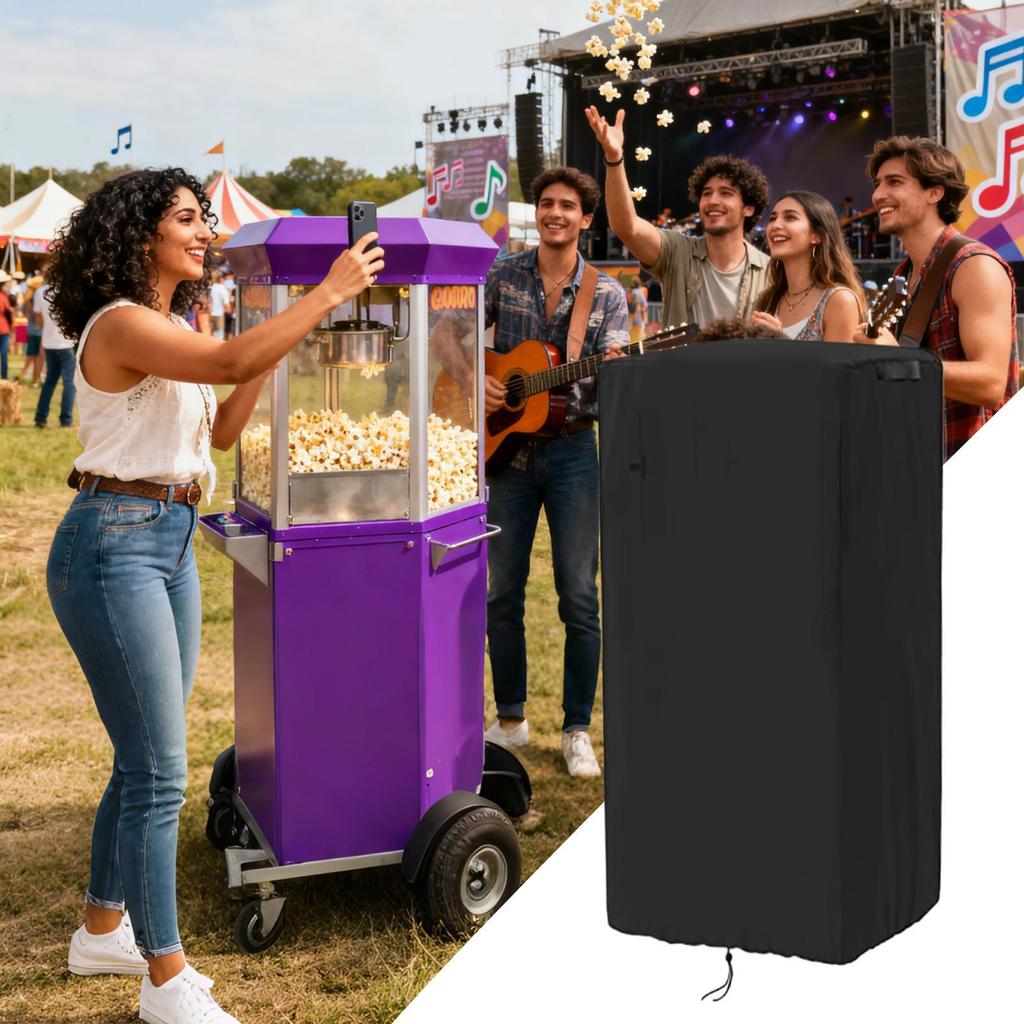 Popcorn Cart Cover Heavy Duty 420D Dustproof Windproof Machine Guard Cart Covers Popcorn Maker Protector For Outdoor Sun Snow