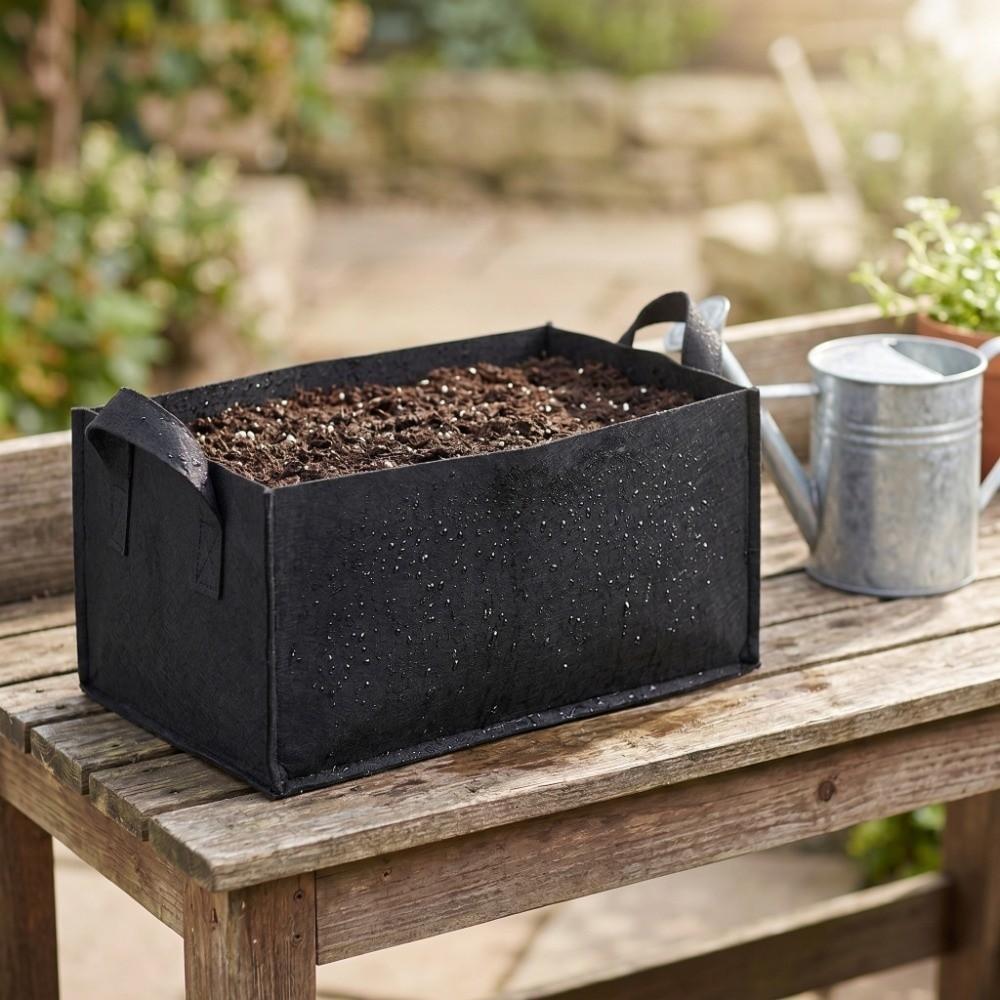 2PCS Durable Rectangle Plant Grow Bag With Handles Reusable Grow Bag Portable Foldable Plant Bag Urban Gardening