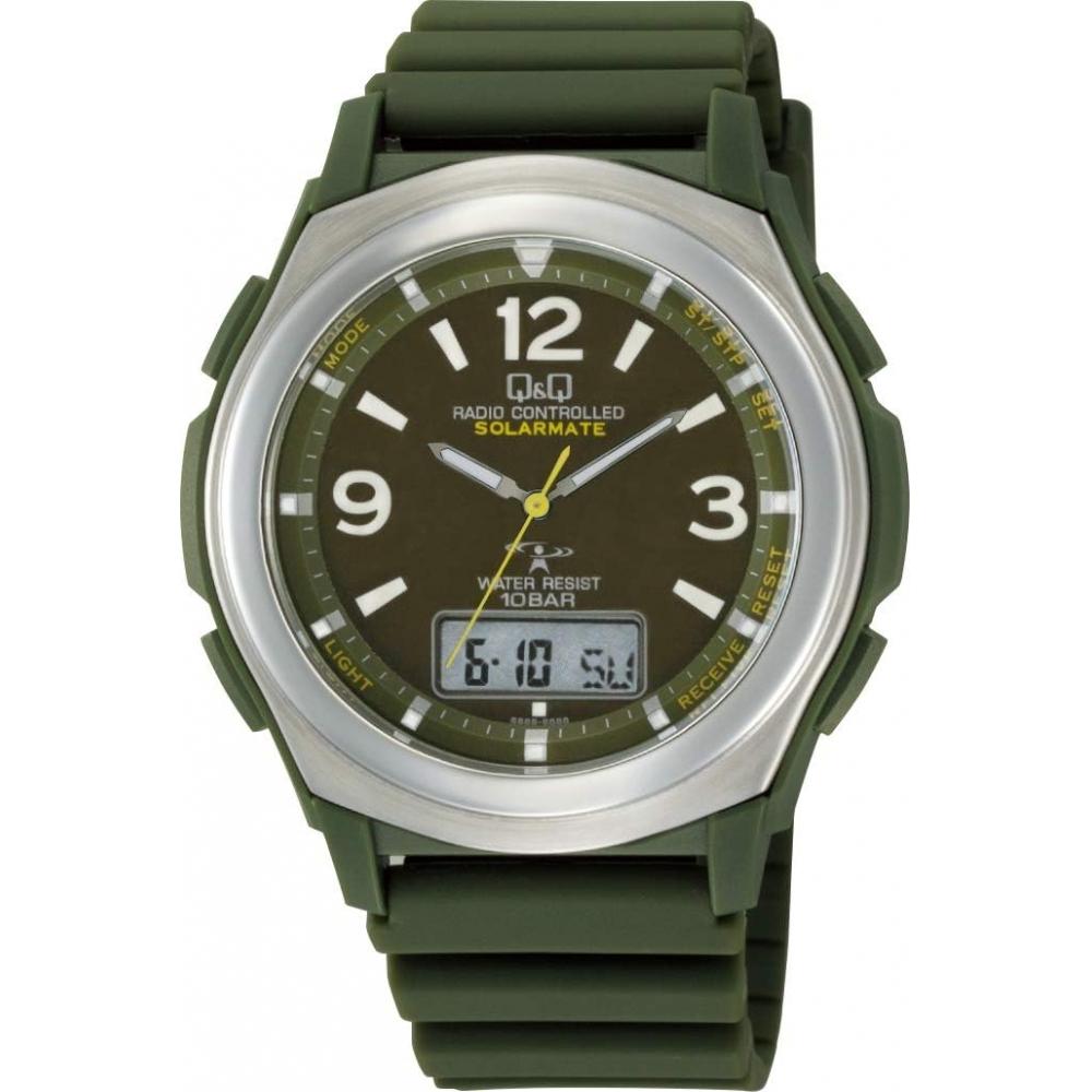 

QQ [QQ] Аналоговые радиоволновые солнечные водонепроницаемые дата день дисплей резиновый ремешок зеленый MD20 305 мужские черные