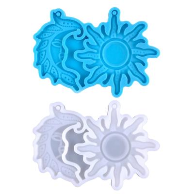 Mond Sonne Form Ohrring Silikonform Geeignet für Epoxidharz DIY Handwerk Rucksack Anhänger Ornament Schmuckherstellung