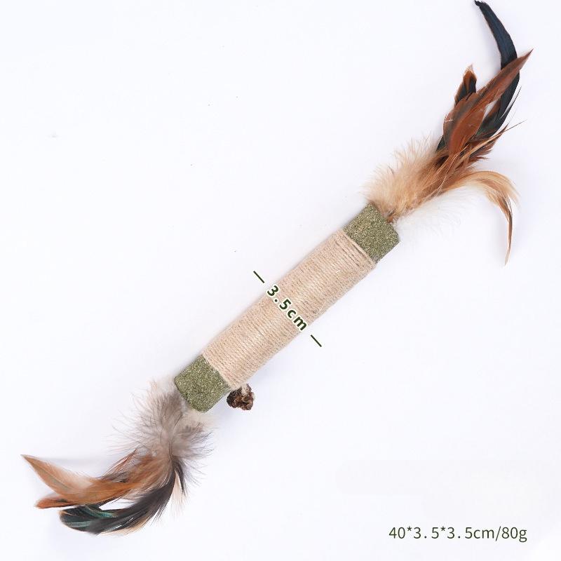 Oversized Catnip Wood Polygonum Grinding Stick Cat Toy Cat Teaser Stick Cat Self-hi Boredom Resistant Scratch Resistant Bite Cat Grass Ball