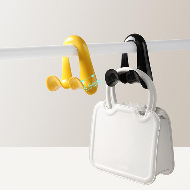 3/2/1Pcs Bag Hanger Hook Double Hooks Space-Saving Clothes Hats Scarf Handbag Storage Rack Wardrobe Backpack Hook