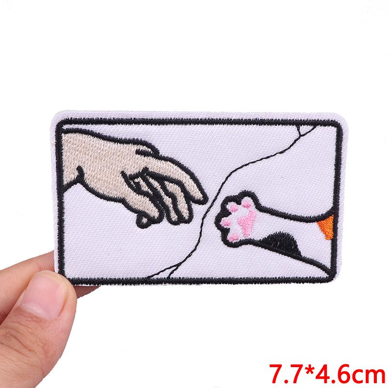 Cute Ghost/Cat Embroidered Patch Cartoon Animal Patch Iron On Patches For Clothing Thermoadhesive Patches For Clothes Jacket DIY