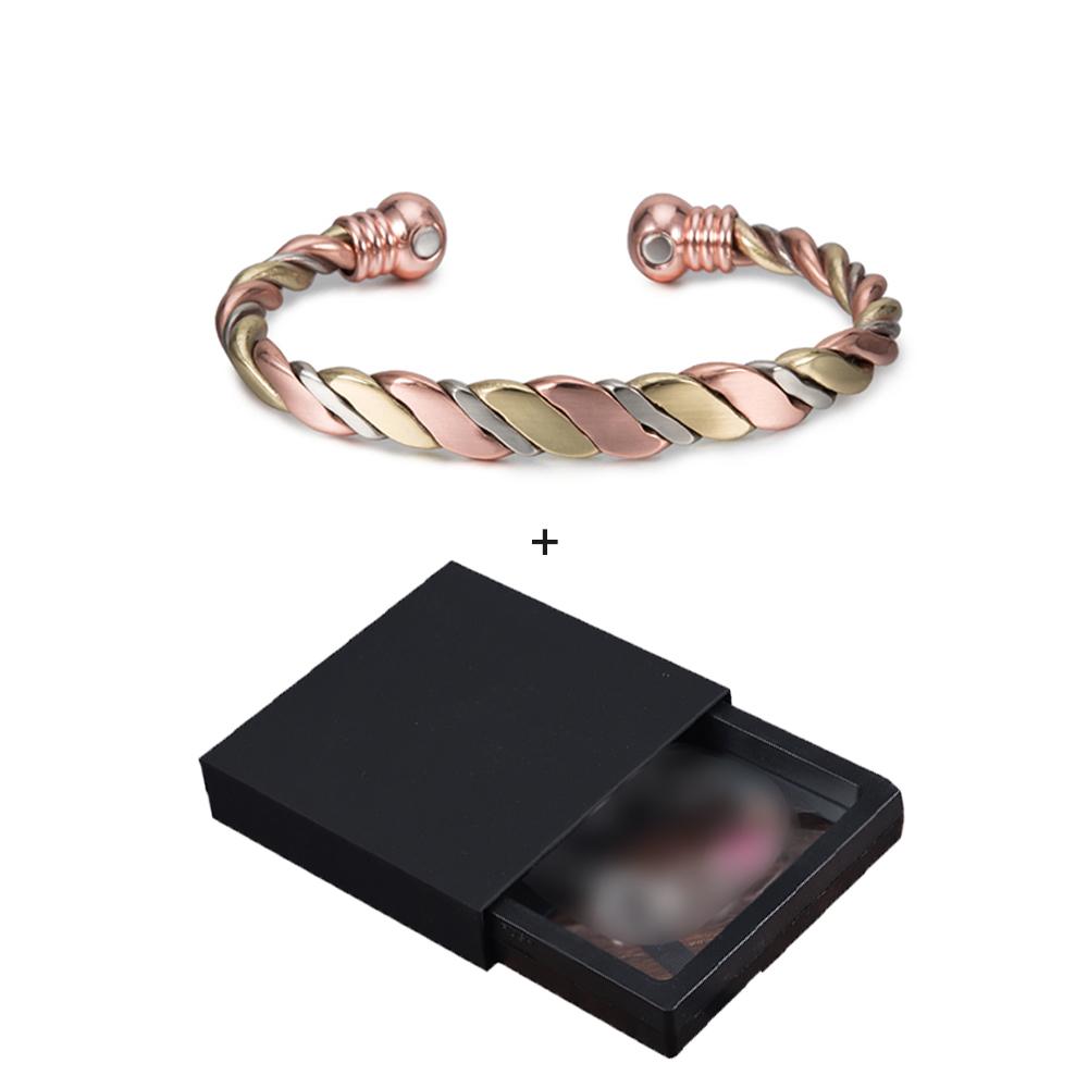 Braccialetti in Rame Intrecciato Vinterly per Donna Colore Oro Rosa Salute Energia Rame Magnetico Braccialetti a Bracciale Regolabili & Bangles