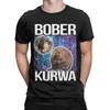 Funny Bober Kurwa Funny Beaver Meme Galaxy Universe T-Shirt for Men Round Neck Cotton T Shirts Short Sleeve Tee Shirt Tops