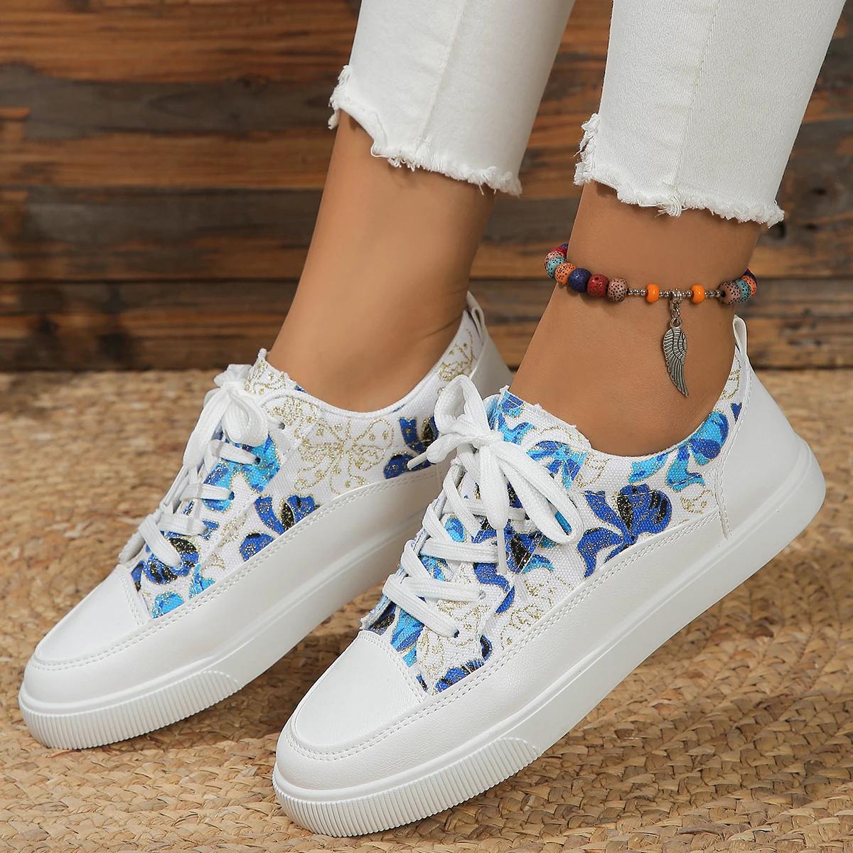 

Fashion Women Sneakers New Luxury Casual Designer Canvas Shoes for Women High Quality Comfy Walking Flat Sneakers Women Zapatos De Mujer 42 синій