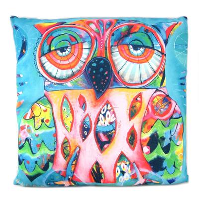 [P5657] - Owl Designer Cushion 'Allen Designs' - 45x45 Cm