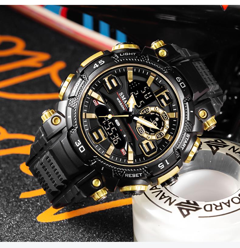 Quartz Watch For Men SMAEL Watch Waterproof Stopwatch LED Watches Male Clock 1921 Sport Watches Men Relogio Masculino Digital