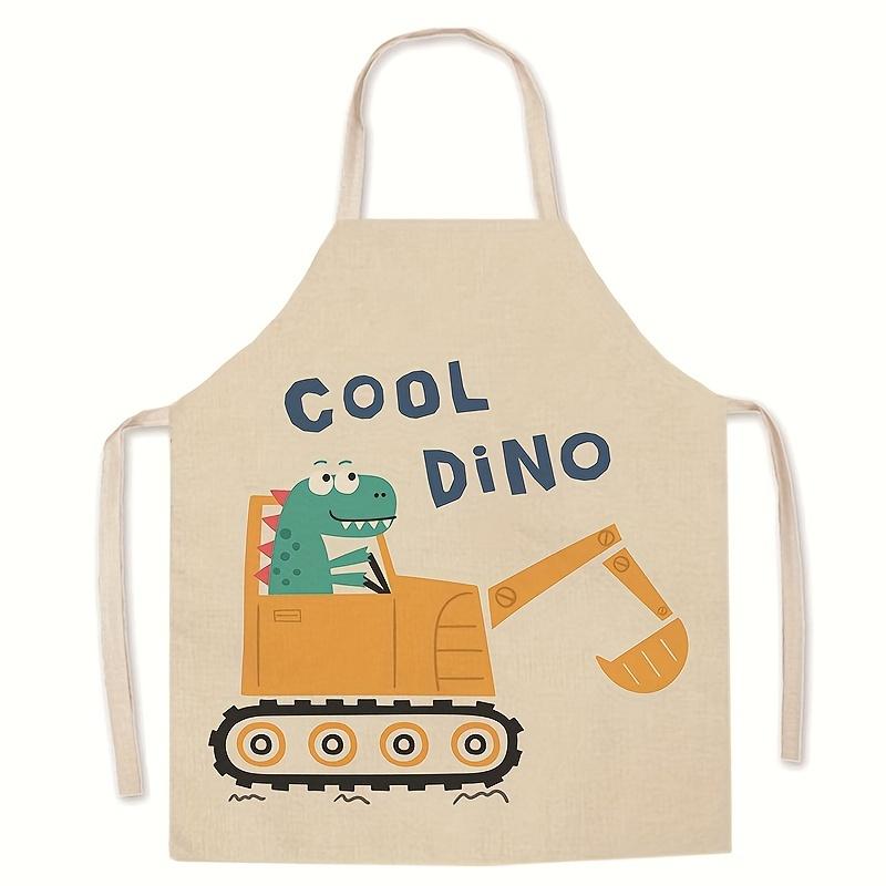 

Little Digger Kids Apron Linen Cartoon Excavator Design Cooking Baking Art Smock Children KitchenChef Gift BoysGirlsConstruction 38X47cm(15X19in)