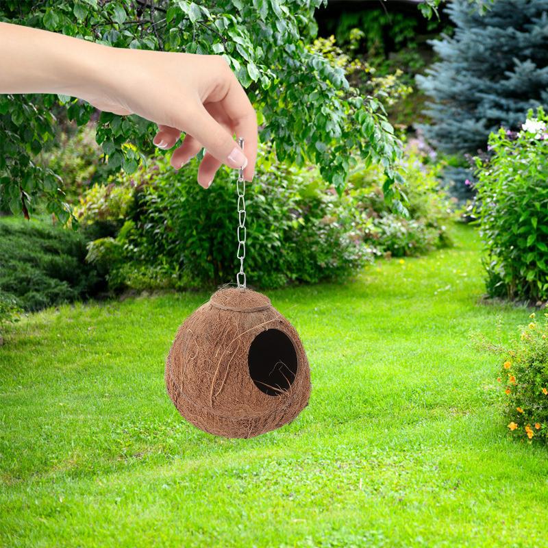 Bird Nest Leopard Gecko Coconut Shell Parrot Pet Supply House Accessories Biting Plaything Small Birds Toy Natural Sleeping