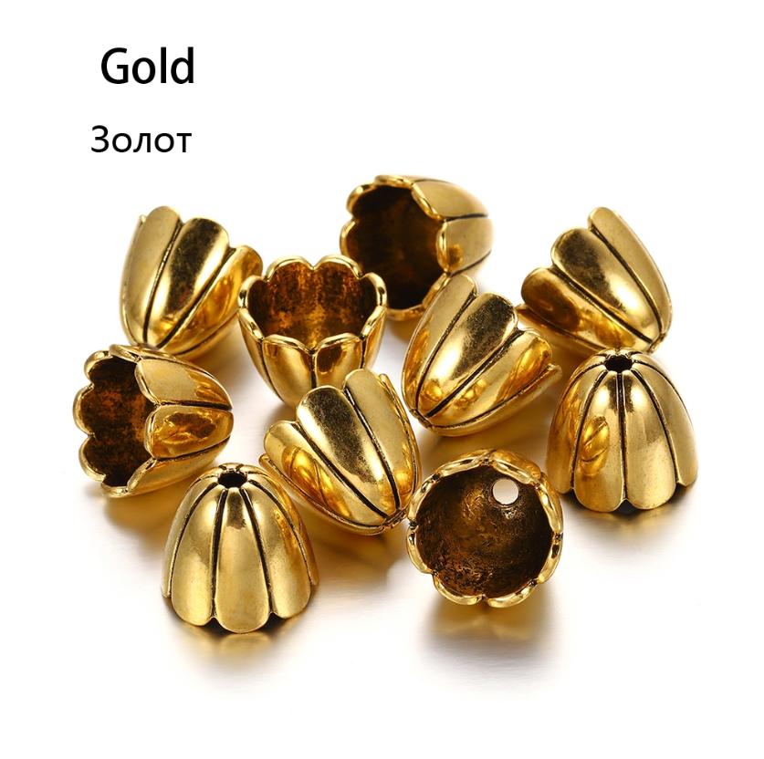 4Style 2Pcs/Lot Alloy Hollow Flower Beads Caps End Cap Connectors for DIY Earrings Jewelry Findings Making Component Accessroies