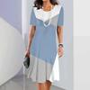 Elegant Women Short Sleeve Fashion 3d Print Midi Dress Plus Size Beach Clothing