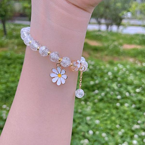 Skleněný květinový náramek Daisy střapec pro děti Doplňky Bižuterie