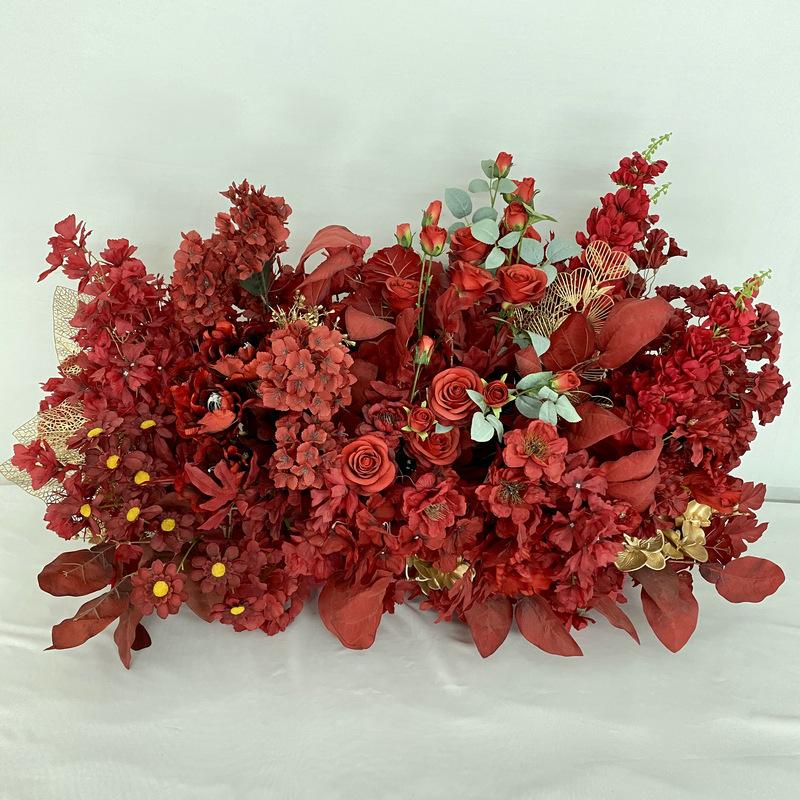 Simulation Peony Flying Swallow Hydrangea Red Wedding Theme Series Silk Fake Flower Arch Corridor Decoration Artificial Flowers
