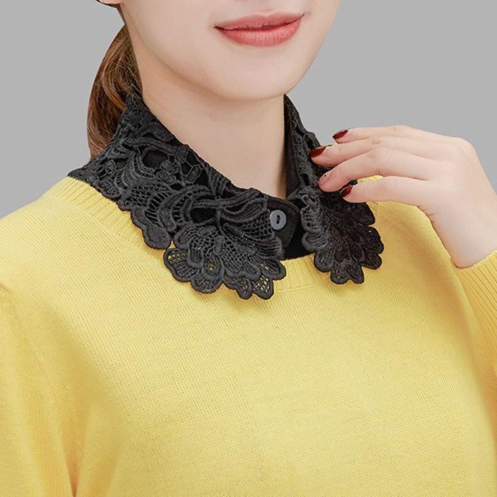 Clothes Accessory Detachable Fake Collar Lace White Black False Collar Half Shirt Women Girls