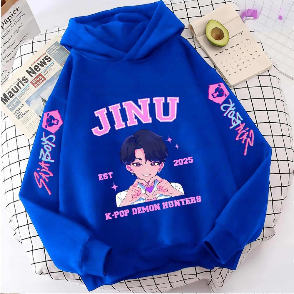 Autumn KPop Demon Hunters Cool Print Children's Hoodies Girls Fashion Oversized Streetwear Casual Boys Hooded Sweatshirt