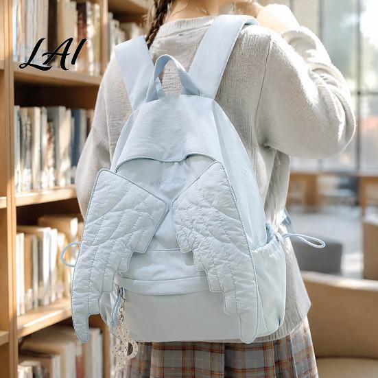 Zaino ad Ala d'Angelo per Donne Ragazze Leggero in Nylon Borsa per Ragazze Scolastiche Grande Zaino per Libri Daypack Borsa Essenziale per Viaggi Outdoor Pendolarismo