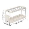 2 Tier Countertop Dish Draining Rack Organizer Kitchen with Drip Tray Space Saving Drainer