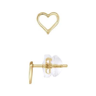 Orecchini - LÉA &; ARTHUR - Cuore traforato - Oro giallo 375 - Sistema passeggino in silicone - Bambino