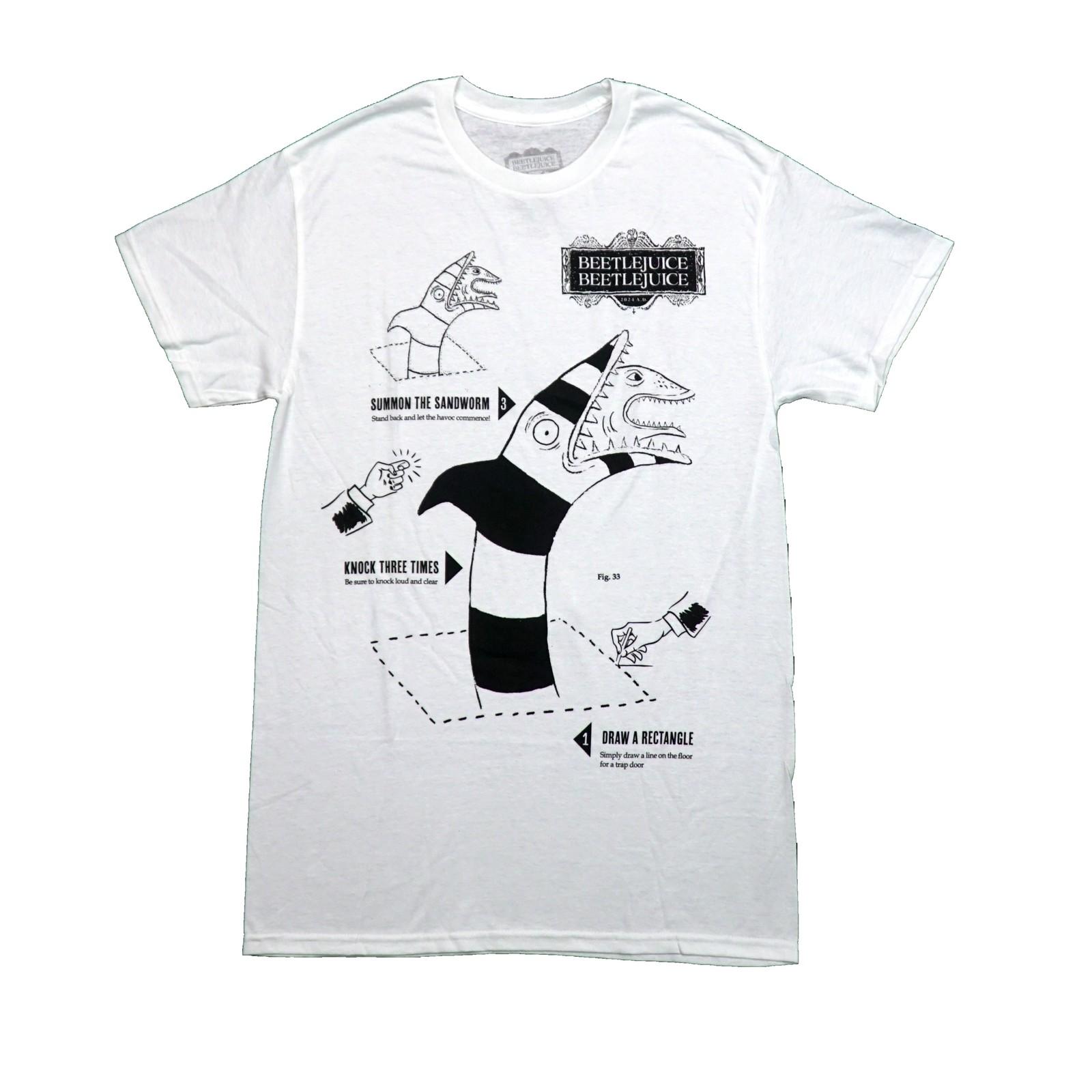 Beetlejuice, Beetlejuice New Adult T-Shirt - Sandworm Instruction Image L