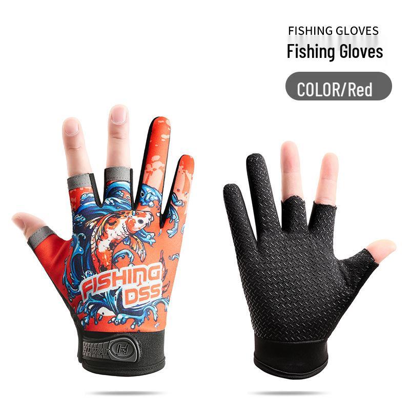 Unisex Breathable Anti-Slip Three-Fingerless Fishing & Cycling Gloves - Summer Sun Protection & Wear-Resistant