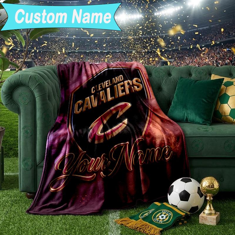 Custom Name Blanket Cleveland Lights Shadows Blanket Bedding Blanket for Travel, Camping, Living Rooms, Offices, Sofas, Fan Christmas Gift