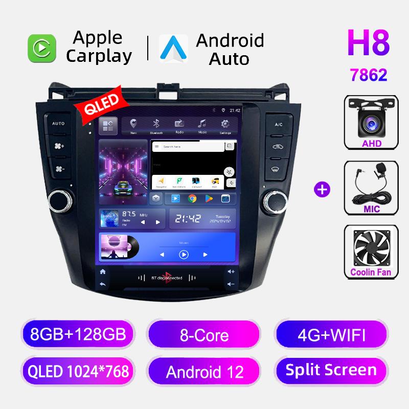 9.7" Tesla Sceen Car Radio For Honda Accord 7 2003-2008 Android Multimedia Player Navigation Wireless Carplay HeadUnit Stereo