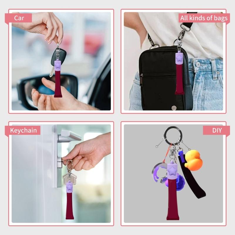 Versatile Silicone Lipgloss Keychain Caps Soft Key Holder Decors Available In 6 Modern Colors Keychain Attachment