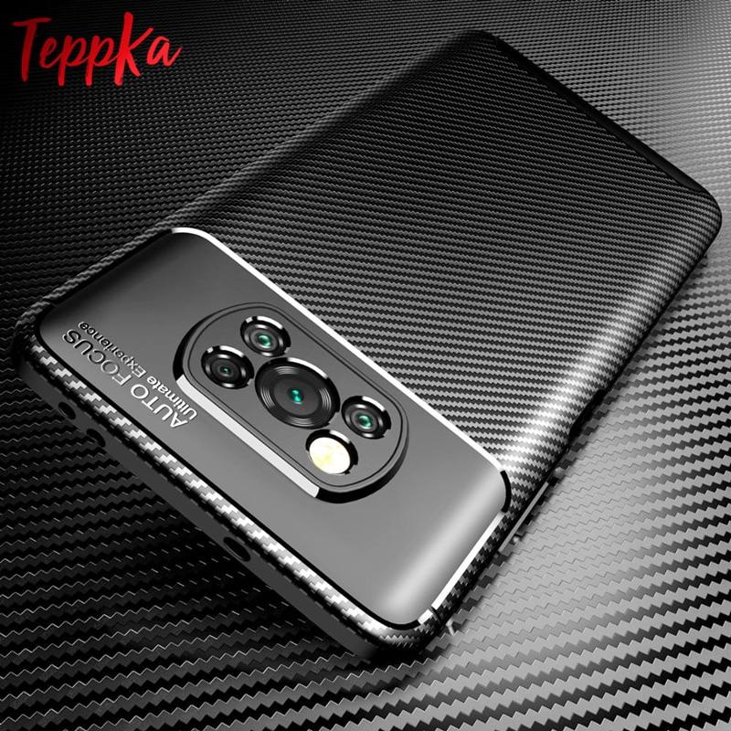 For Xiaomi POCO X3 NFC Case Soft Silicon Cover Carbon Fiber TPU Shockproof Case For M3 F2 Pro Redmi Note 9S 9 9A Mi 10T Pro Lite