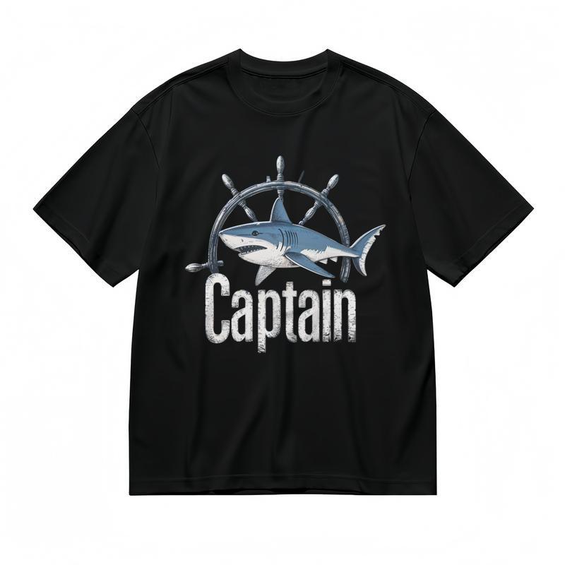 Women's Comfy Slight Stretch Breathable Classic T-Shirt Captain Printed Tee