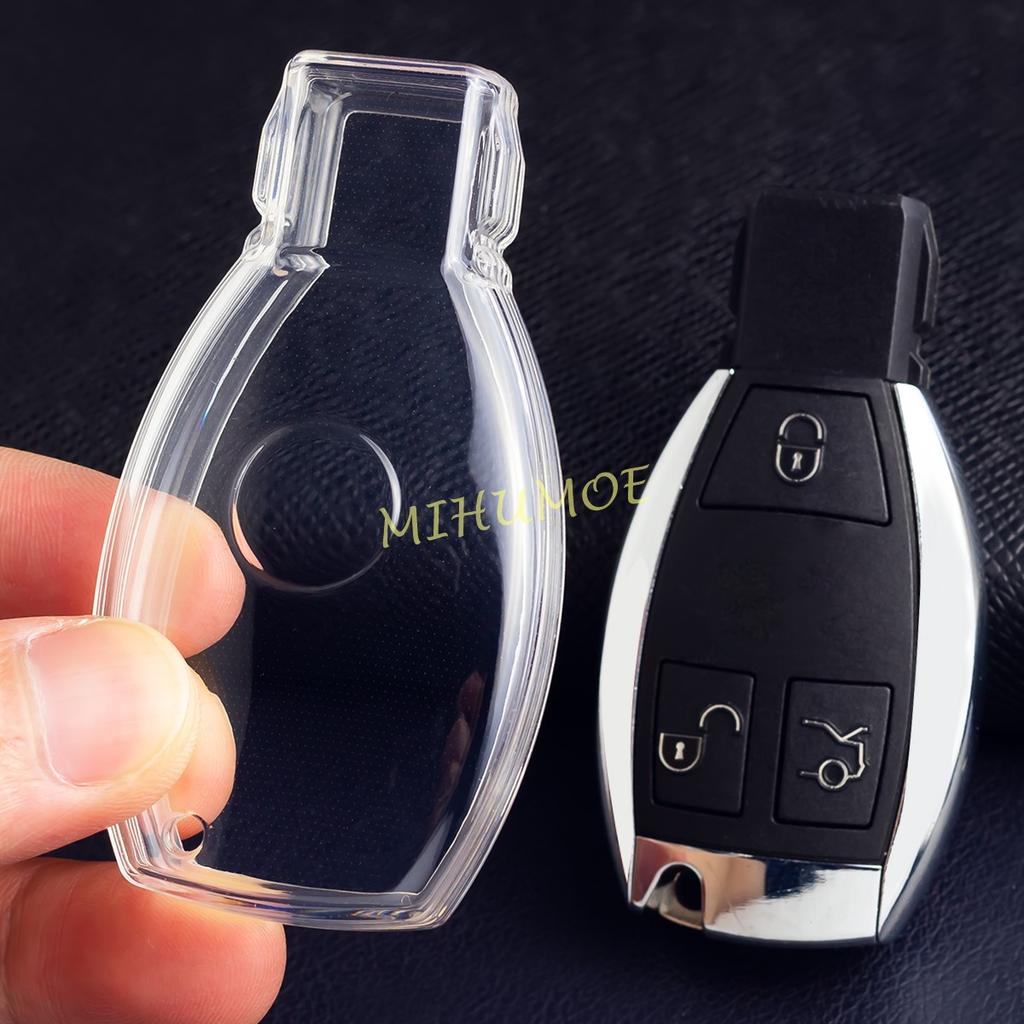 XJGB5 For Mercedes Benz A B C E S G M V-Class CLA CLS GLA GLC GLE GLK GL/GLS SL SLK Black Transparent Key Fob Case Cover Keychain