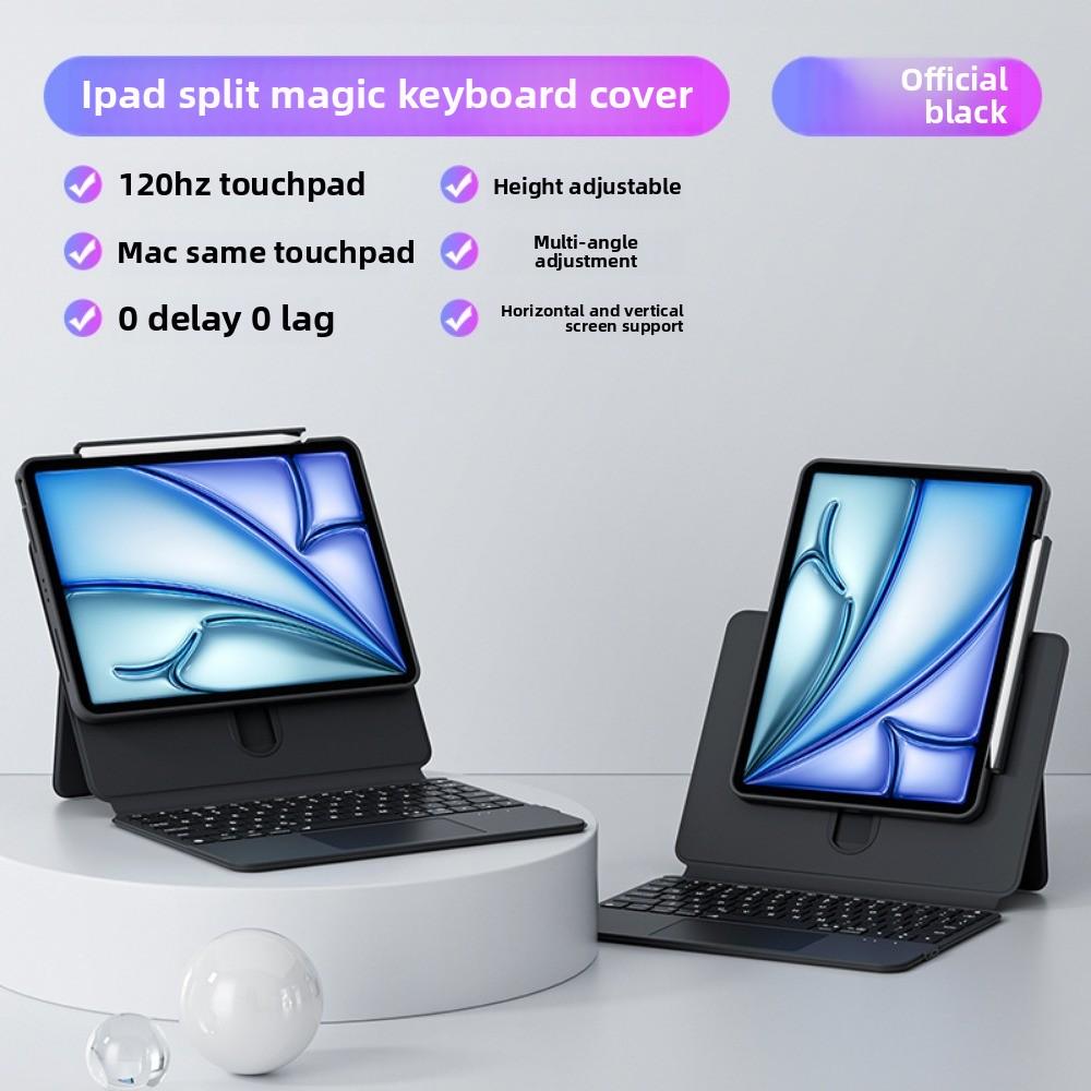 Magnetic Slide iPad Keyboard Case for Apple Pro 11 2024 New 13 Inch Air 6 Tablet Cover with Track Control
