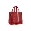 Coach Dempsey 22 Classic Monogram Snap Closure Fabric And Leather Tote Bag Women Tote Red C8417-IMP2Z