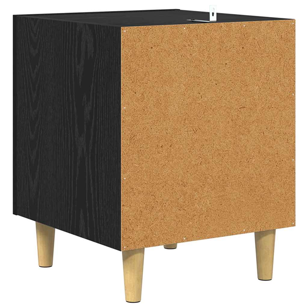 Nightstand Black Oak Effect 40 x 40 x 50 cm Wood Based Material