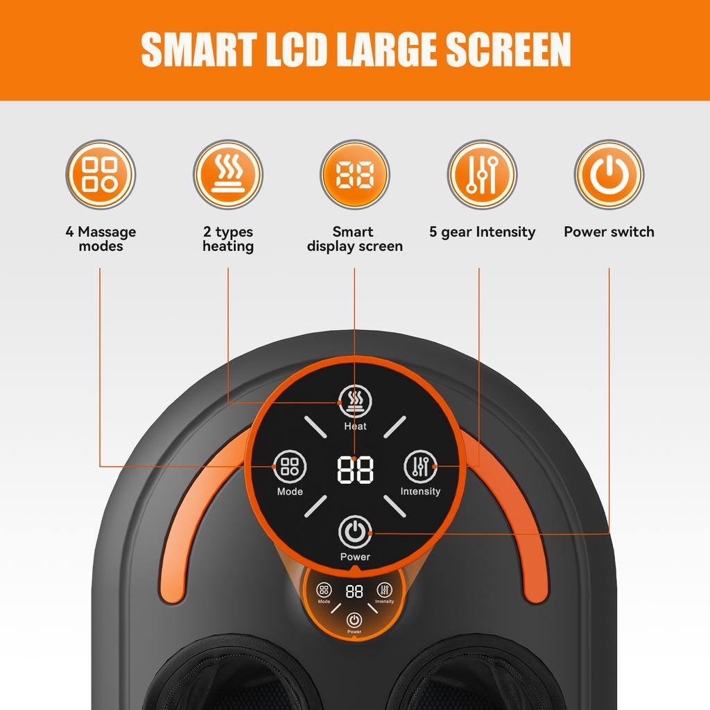 Foot Massager Roller Kneading Rhythmic Full Wrap Airbag Intelligent Hand Control Four Modes Five Levels of Strength