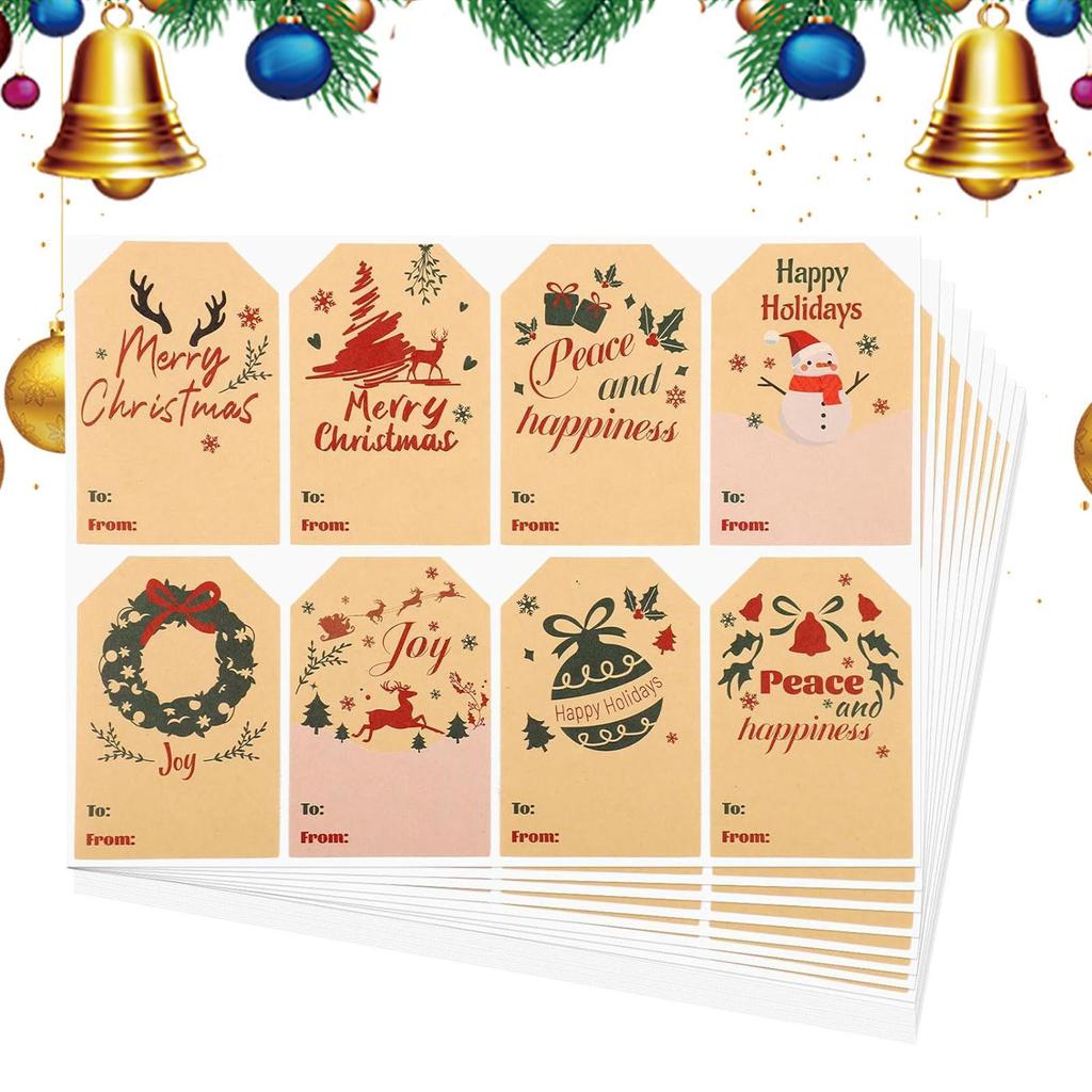 Kraft Paper Christmas Sticker Label Self-adhesive Santa Claus Label Gift Label Sticker For Envelopes Cards Party Favor
