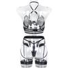 Aduloty Ladies Sexy Lingerie Mesh Hollow Perspective Thin Section Summer Erotic Underwear Underwire Hanging Neck Sling Bra Set