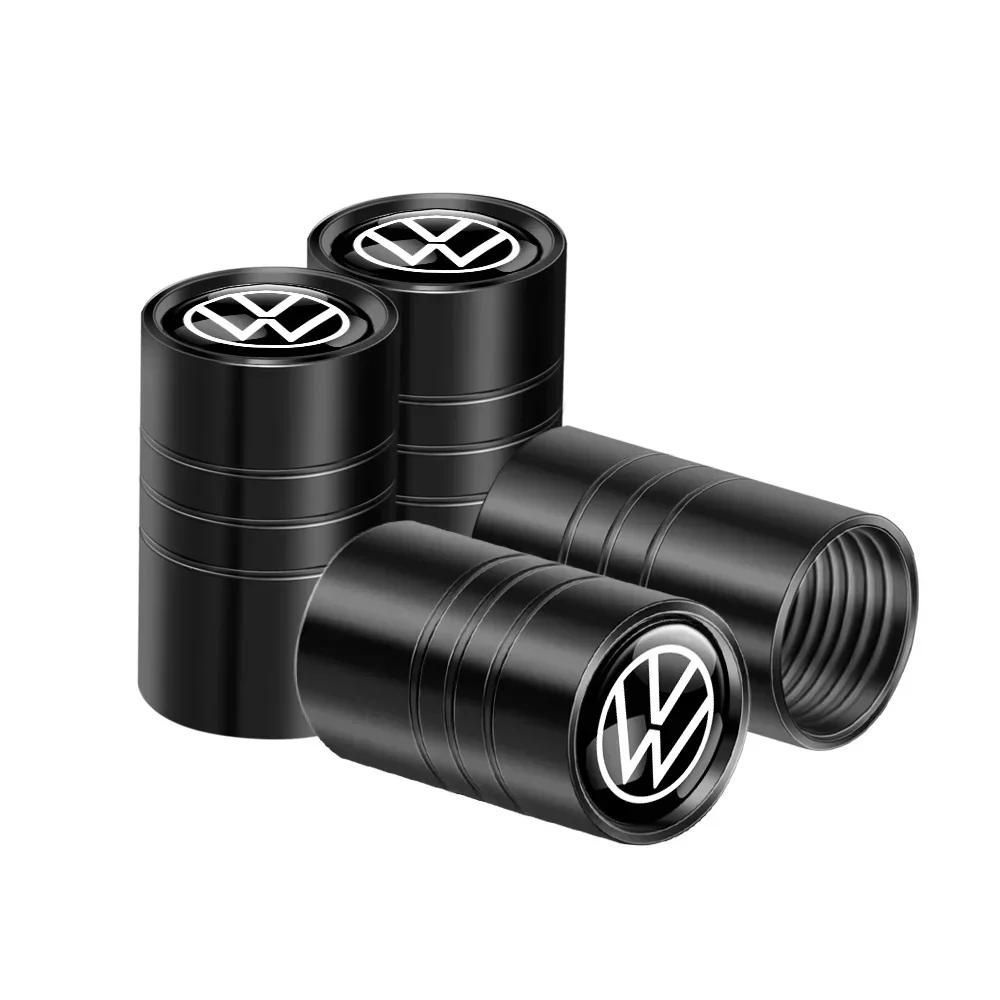 T23-For Volkswagen VW GTI R Golf 5 7 6 4 Polo Tiguan Passat Jetta Lavida Car Styling 3D Metal Wheel Tire Valve Stem Caps Accessories