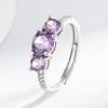 925 Sterling Silver Elegant Simple Amethyst Zircon Ladies Ring OL Daily Commuter Party