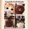 Cute 3D Embossed Cat Barista Fridge Magnet Strong Magnetic Back Vivid Details For Kitchen Decor Cat Lover Gifts